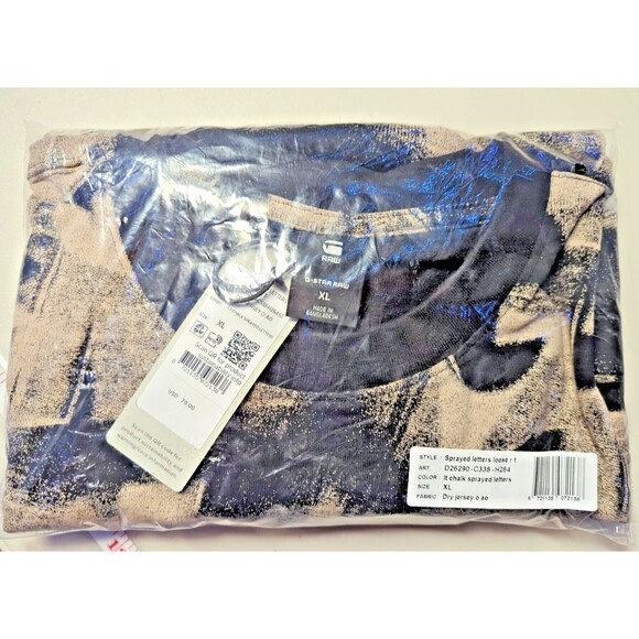 G-Star Raw T-Shirt, Mens XL, G-Star Light Chalk Sprayed Letters Crewneck T-Shirt - Picture 8 of 15